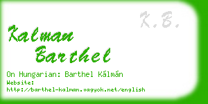 kalman barthel business card